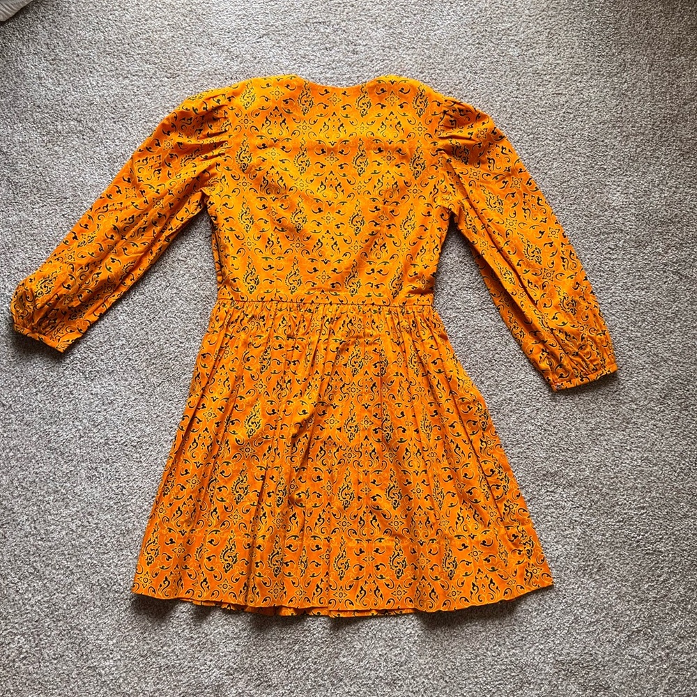 Beautiful 70s long sleeve fall dress handmade sz small